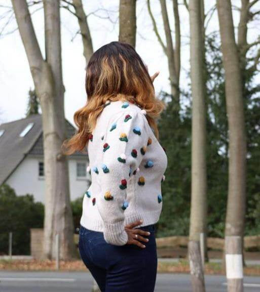 Cardigan with floral patches JASPER