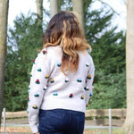 Cardigan with floral patches JASPER