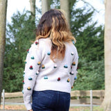 Cardigan with floral patches JASPER
