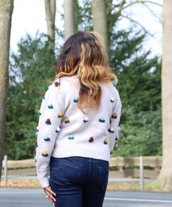 Cardigan with floral patches JASPER