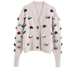 Cardigan with floral patches JASPER