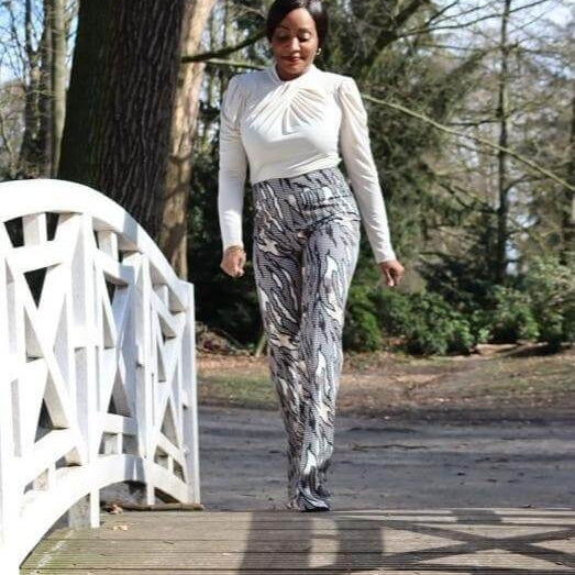 Check-print Flare Trousers JASPER