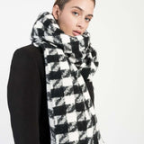 check print scarf, winter scarf, long scarves women, thick scarves