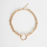 Link Necklace with a Hoop