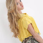Cotton T-Shirt with Fringes JASPER