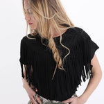 Cotton T-Shirt with Fringes JASPER