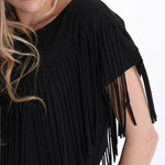 Cotton T-Shirt with Fringes JASPER