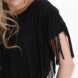 Cotton T-Shirt with Fringes JASPER