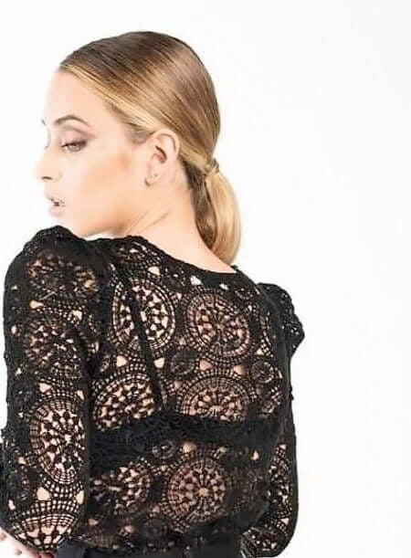 Crochet Puff Sleeves Top JASPER