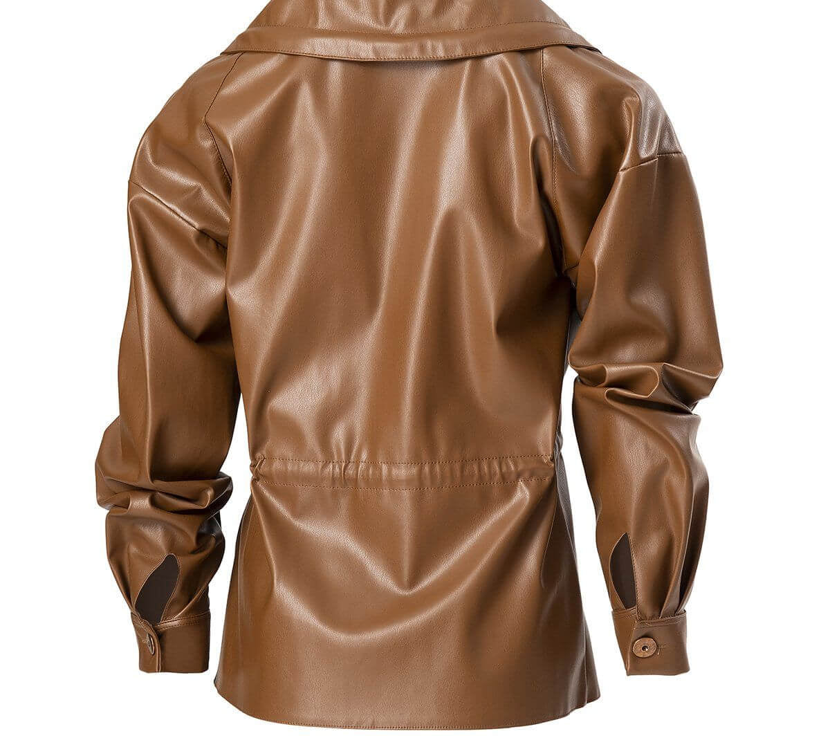 Faux Leather Drawstring Jacket JASPER