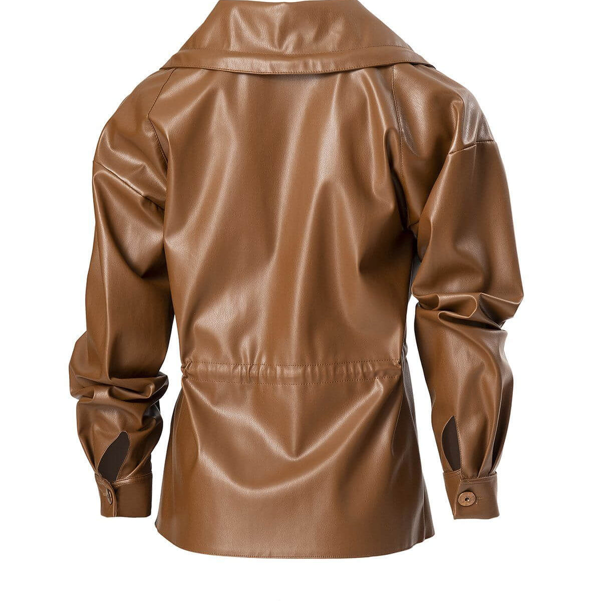 Faux Leather Drawstring Jacket JASPER