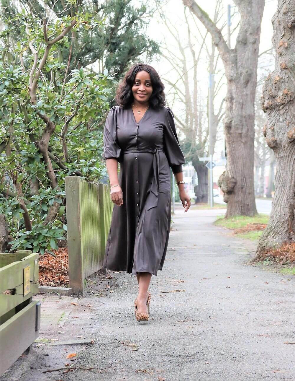 Faux Leather Maxi Dress JASPER