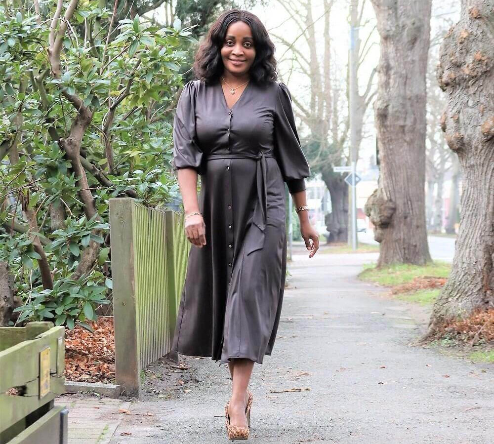 Faux Leather Maxi Dress JASPER