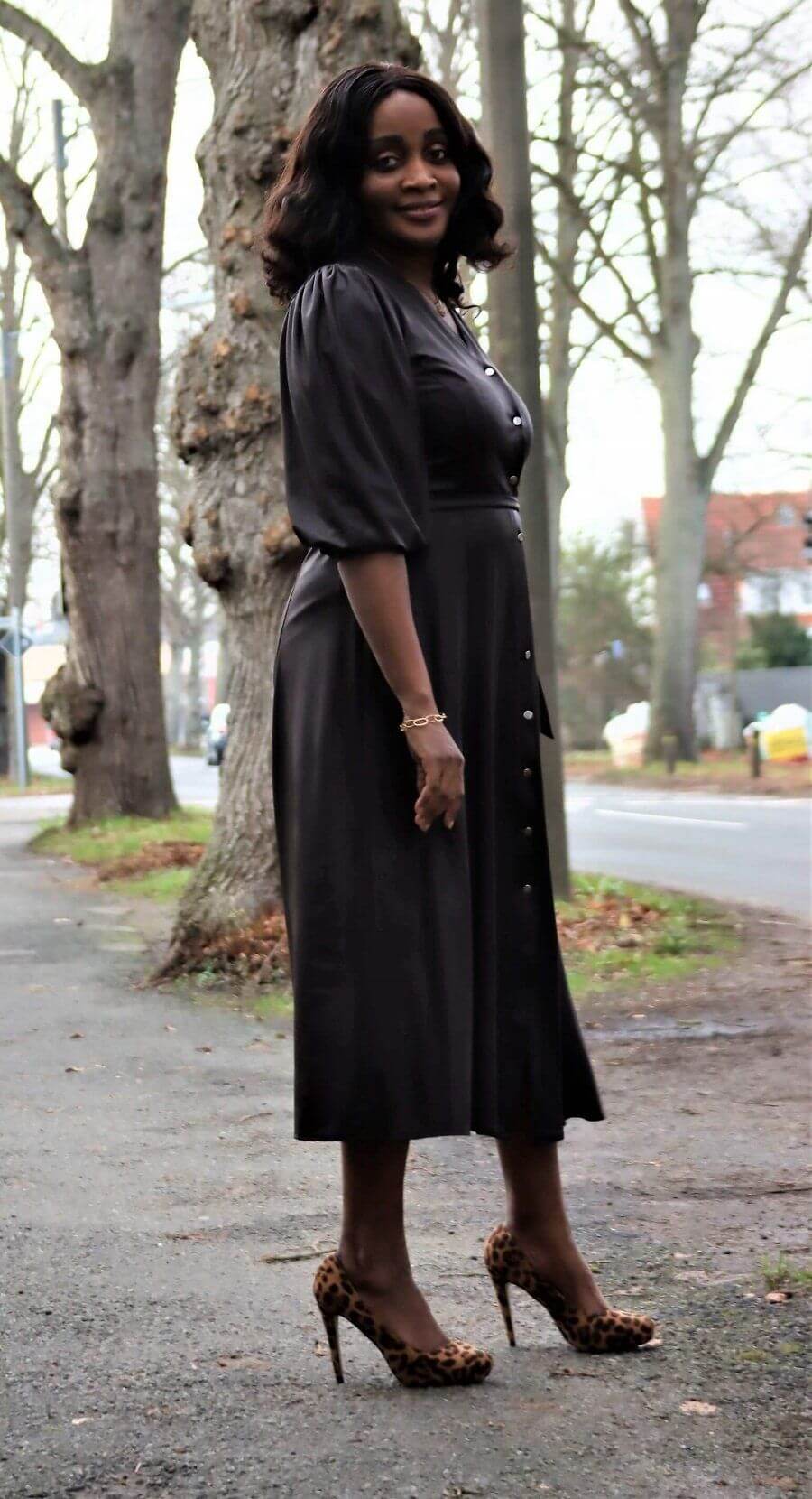 Faux Leather Maxi Dress JASPER