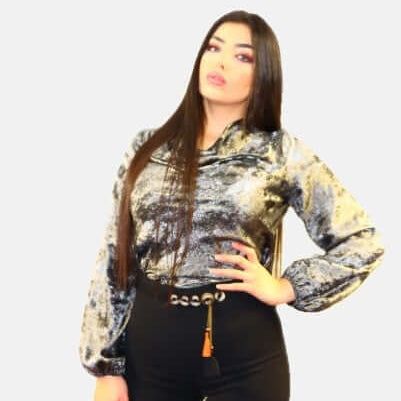 Fleece Pattern Blouse , Fleece Pattern Blouse , blouse, blouse with elastic sleeves, blouse gray