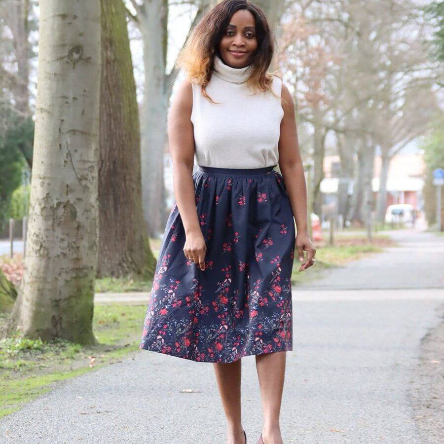 Floral Gathers Skirt Globaltex