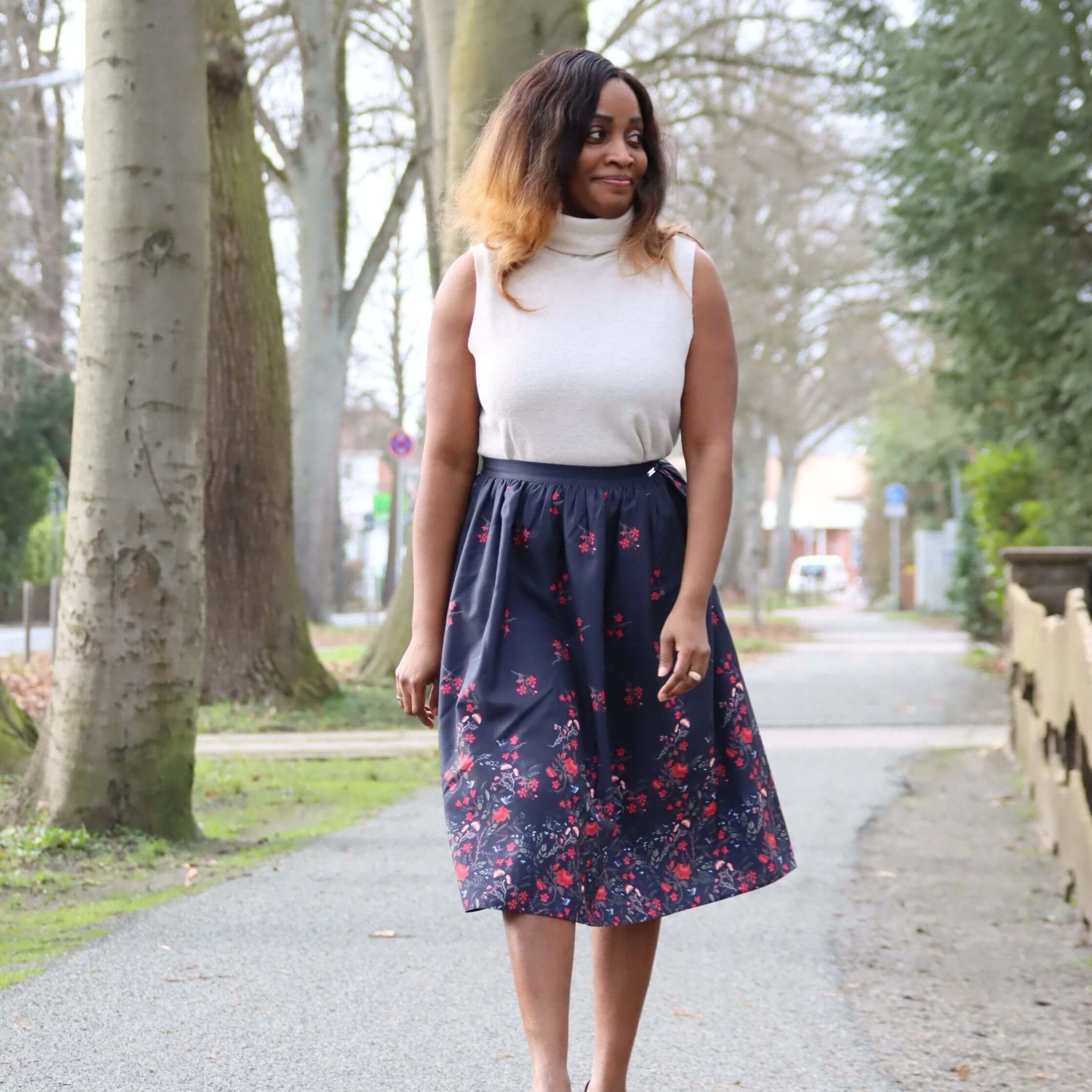 Floral Gathers Skirt Globaltex