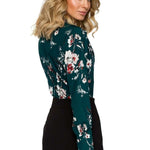 floral pattern blouse, floral print blouse, summer blouses , long sleeve blouse woman