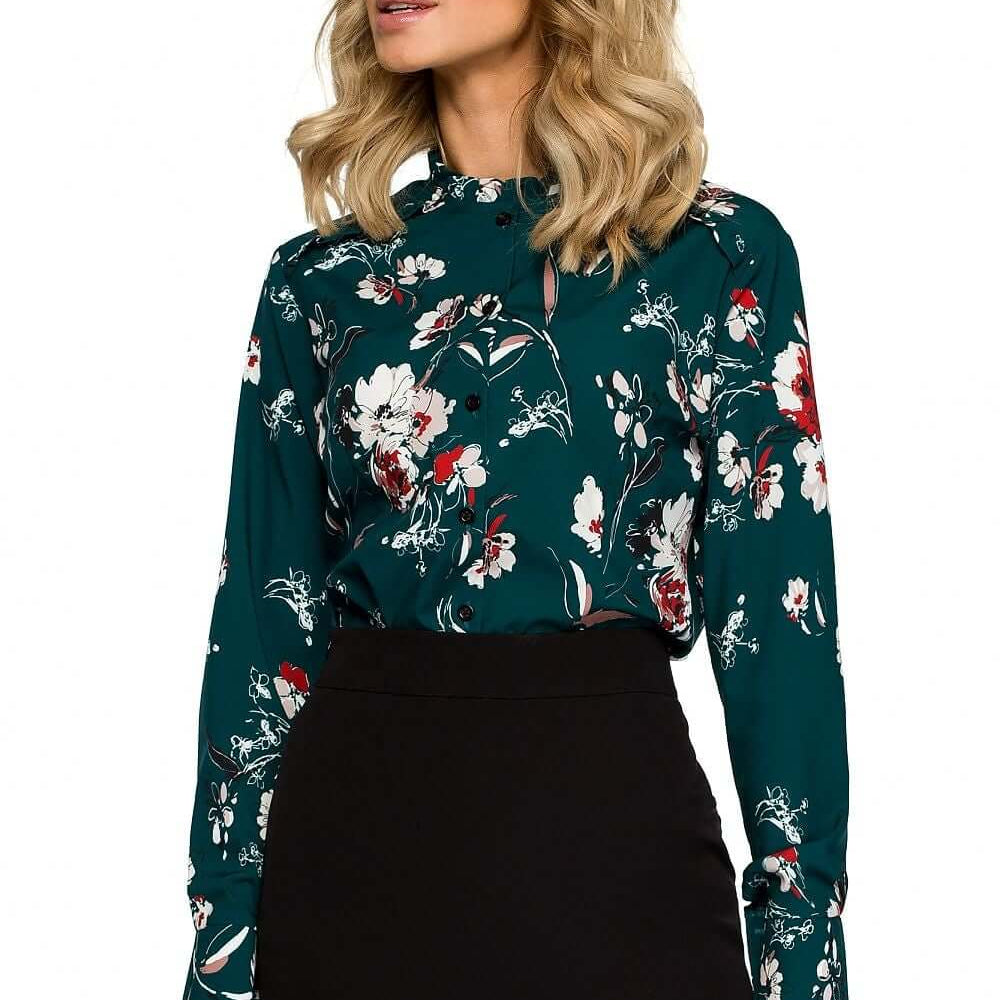 floral pattern blouse, floral print blouse, summer blouses , long sleeve blouse woman
