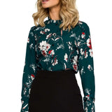 floral pattern blouse, floral print blouse, summer blouses , long sleeve blouse woman