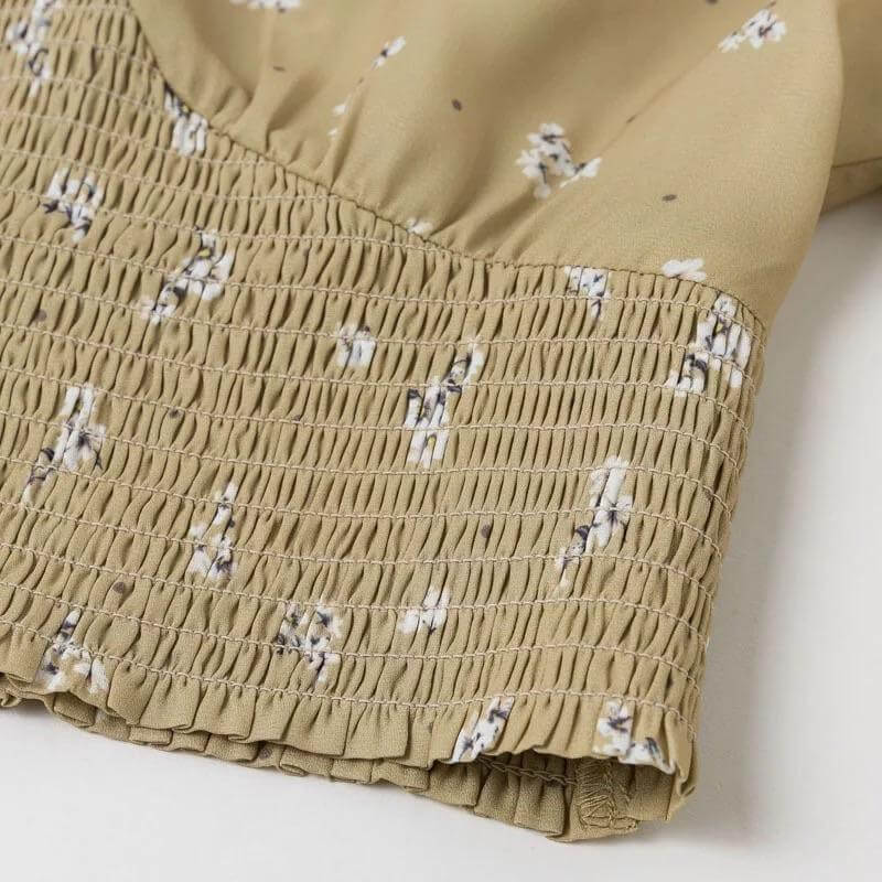 floral tank top, olive top, tank top, cropped top