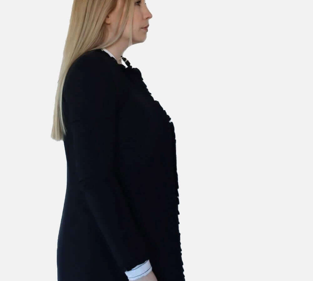 Frills Long Blazer, Blazer woman, blazer black