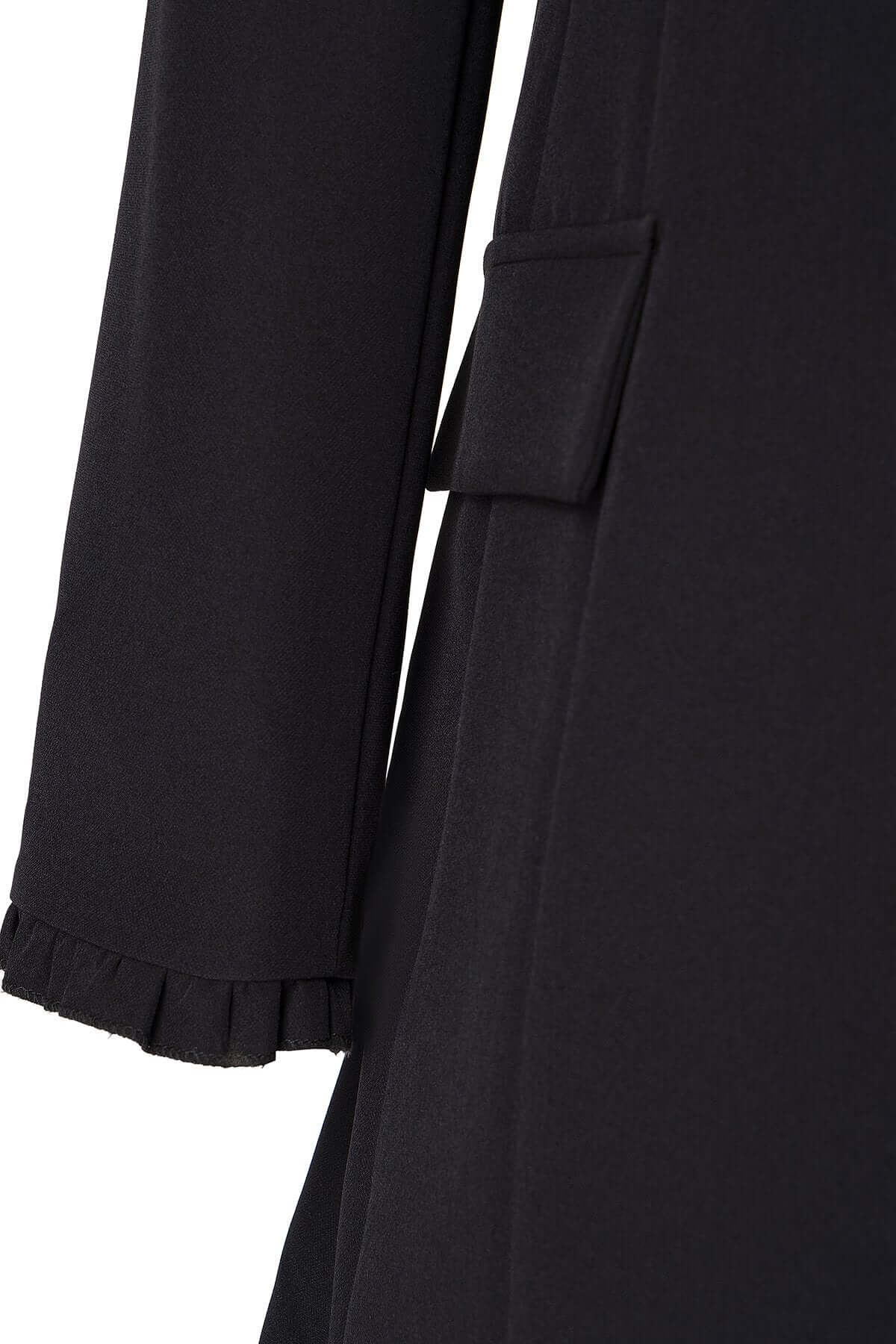 Frills Long Blazer, Blazer woman, blazer black