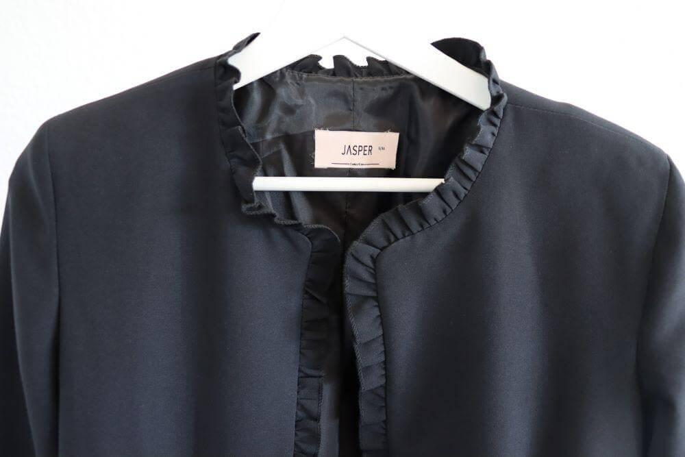 Frills Long Blazer, Blazer woman, blazer black