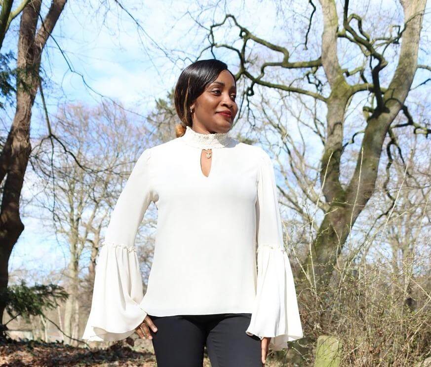 Halter Gathers-Neck Blouse 