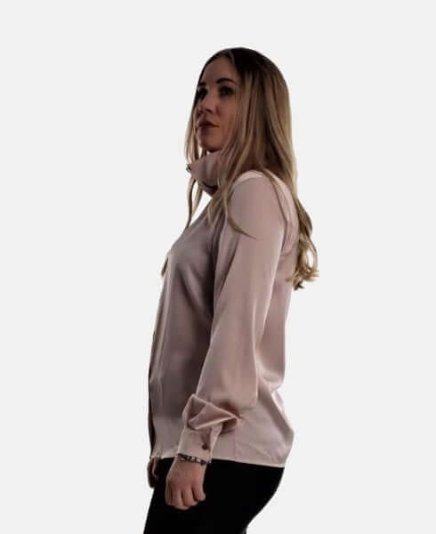 High Neck Shirt , High Neck Shirt, Silk Shirt, Shirt woman, Shirt for business meetings
