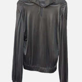 Shirt, Black shirt, Shirt woman, shirt with elastic details at waist