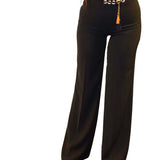 Hugging Business Trousers , Business Trousers, wide leg trousers, pallazzo trousers,black trousers