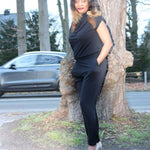 Jumpsuit with backslit,Jumpsuit with backslit,Jumpsuit, Jumpsuit black, Jumpsuit with elastic