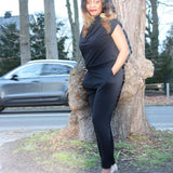 Jumpsuit with backslit,Jumpsuit with backslit,Jumpsuit, Jumpsuit black, Jumpsuit with elastic