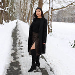 Lapel Wool Coat , Coat, Wool Coat, Black Coat, Coat Woman, Wool Coat with Belt
