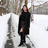 Lapel Wool Coat , Coat, Wool Coat, Black Coat, Coat Woman, Wool Coat with Belt