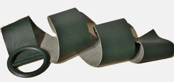 Leather wide Belt green, Leather Broad Belt, leather belt with round buckle, Belt Woman