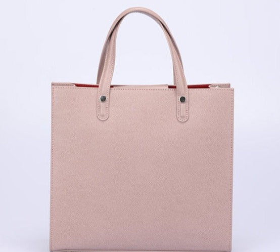 Leather Bag with Shoulders Straps Pink