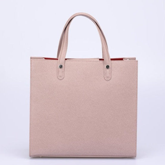 Leather Bag with Shoulders Straps Pink