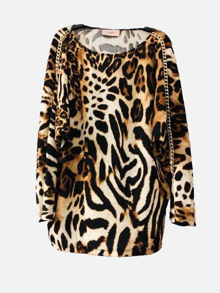 Leo Print Top,Leo Print Top, leo pattern blouse, blouse animal prints, Blouse Woman