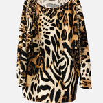 Leo Print Top,Leo Print Top, leo pattern blouse, blouse animal prints, Blouse Woman