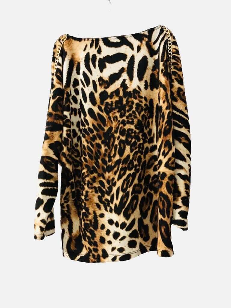 Leo Print Top ,Leo Print Top, leo pattern blouse, blouse animal prints, Blouse Woman