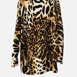 Leo Print Top ,Leo Print Top, leo pattern blouse, blouse animal prints, Blouse Woman