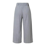Linen Trousers with Buckle ,Linen Trousers with Buckle, linen trousers, trouser, culottes gray