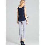 sleeveless blouse, sleeveless navy blouse