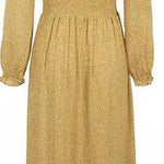 Maxi Dress with Leather Belt ,Maxi Dress, dress with Leather Belt, polka dots dress, dress Woman, yellow maxi