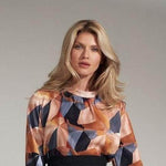 Metrix Pattern Blouse, Metrix Pattern Blouse, blouse Woman, metrix prints blouse longsleeves 