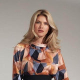 Metrix Pattern Blouse, Metrix Pattern Blouse, blouse Woman, metrix prints blouse longsleeves 