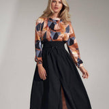 Metrix Pattern Blouse ,Metrix Pattern Blouse, blouse Woman, metrix prints blouse longsleeves 