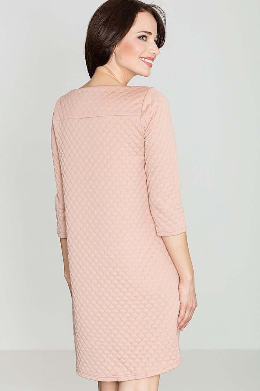 Mini dress, pink dress, dress, Quilted Asymmetric Dress 